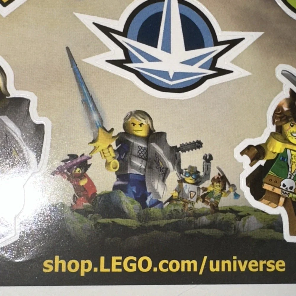 LEGO Universe MMO Promotional Sticker Sheets 2010 Set of 2 Rare Collectible